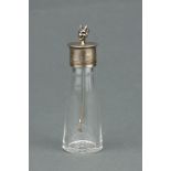 A Silver and Cut Glass Cocaine Flask,