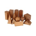 A Late 19th Century Collection of Boxwood Platonic Solids,