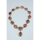A Mid-Victorian Amethyst Riviere Necklace,