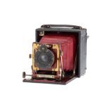 A Thornton Pickard Nimrod Automan Quater Plate Mahogany & Brass Camera,