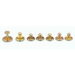 Five 18 ct Gold Dress Studs,