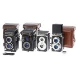 Four Medium Format TLR Cameras,