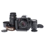 A Canon EOS 5 SLR Camera,