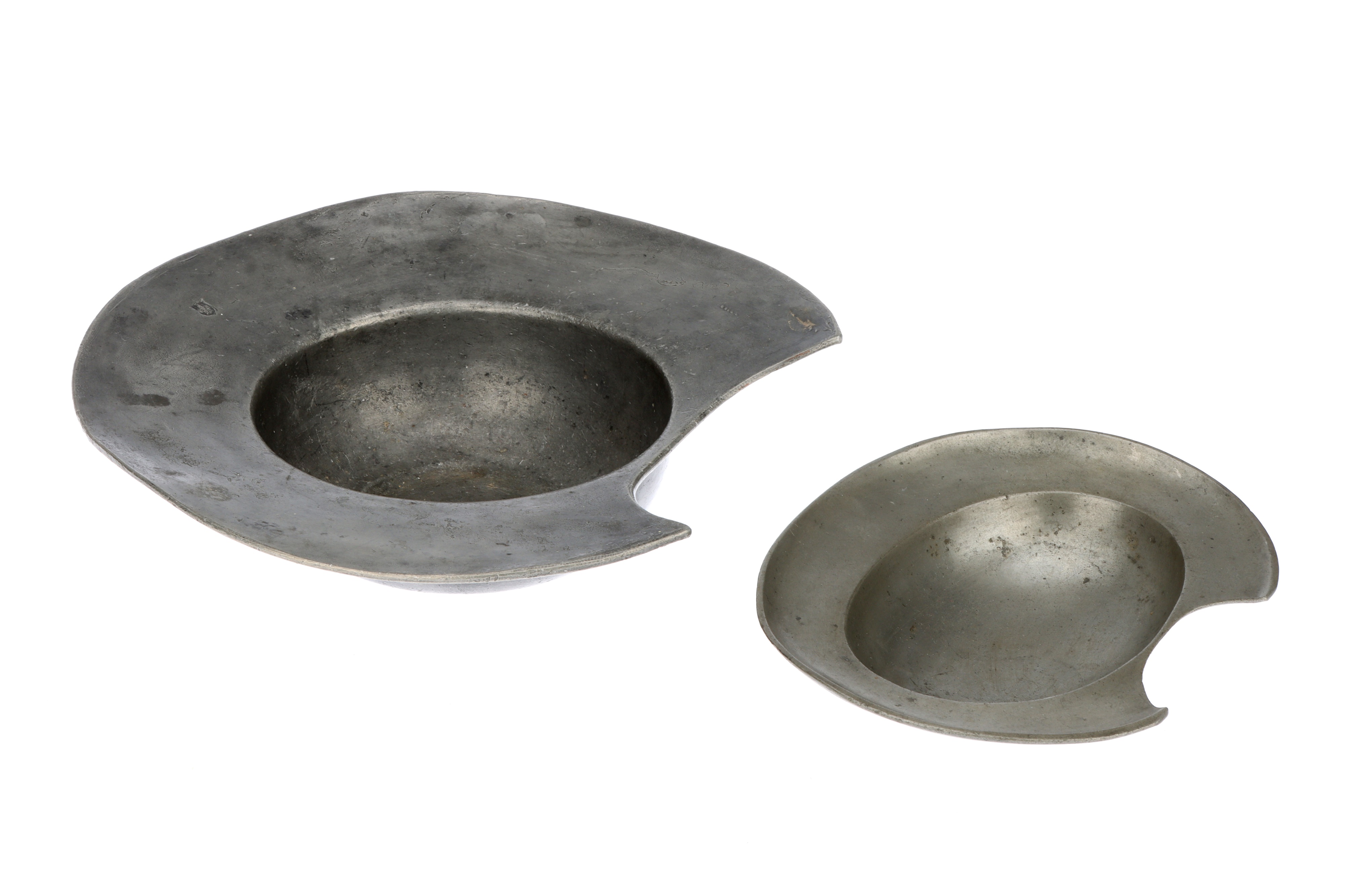 Two Pewter Barber's or Bleeding Bowls,