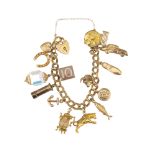 A 9ct Gold Charm Bracelet,