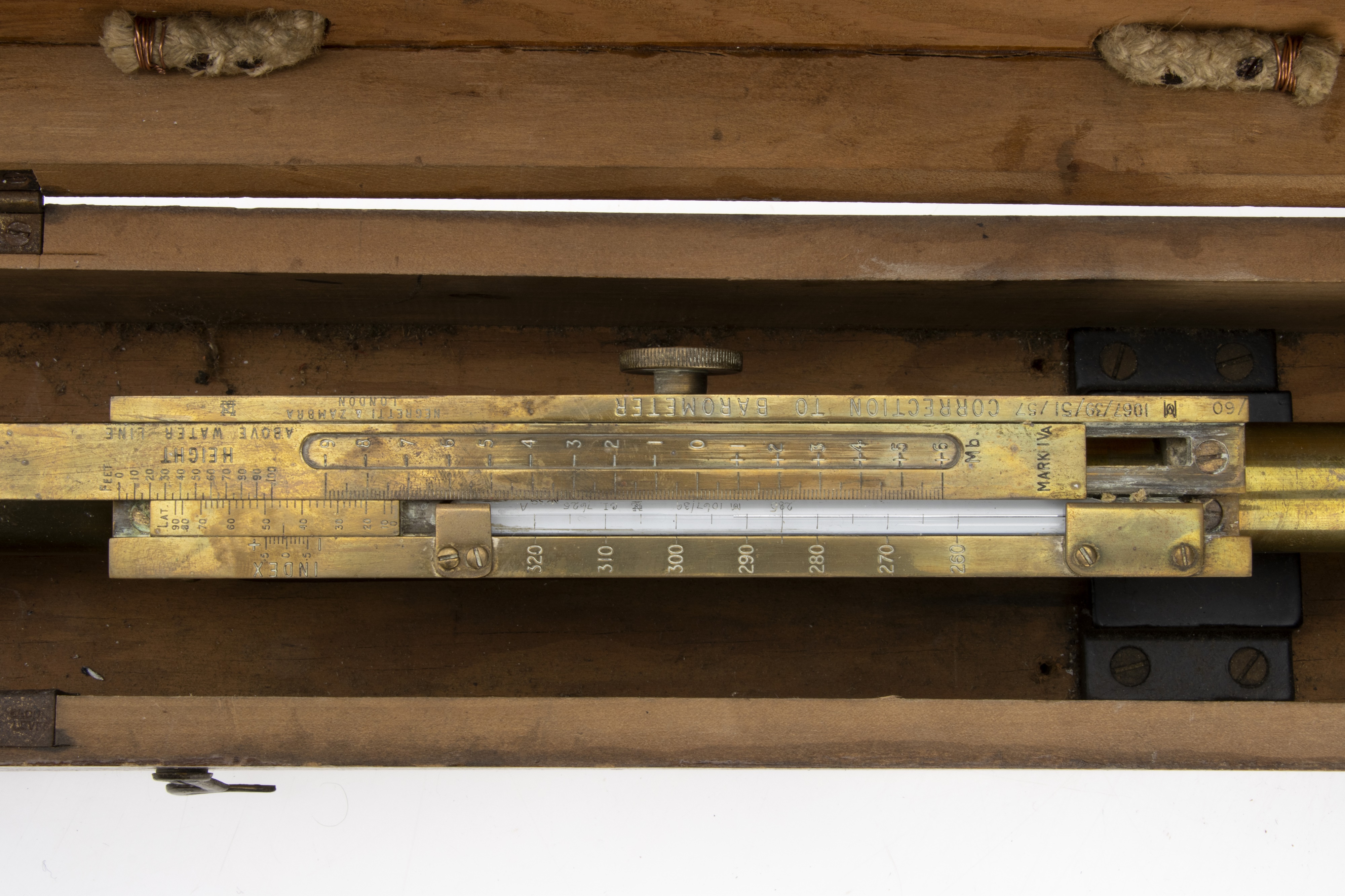 Mid-Twentieth Century Negretti & Zambra Marine Barometer Thermometer, - Image 5 of 8