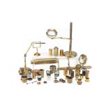 A Collection of Brass Microscope Parts & Accessories,