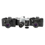 Three Praktica 35mm SLR Cameras,