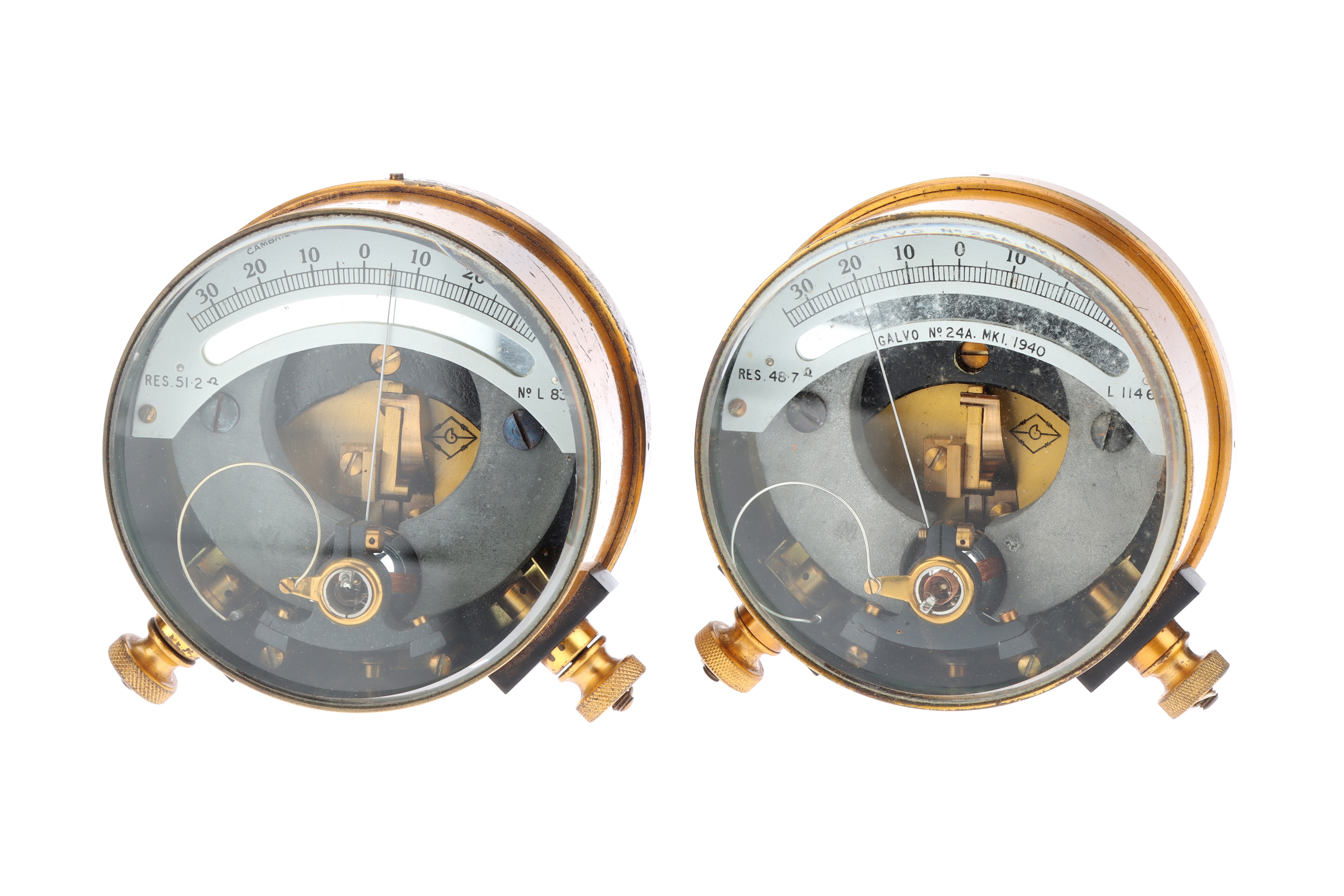 A Pair Of Telegraph Engineer's Galvanometers,