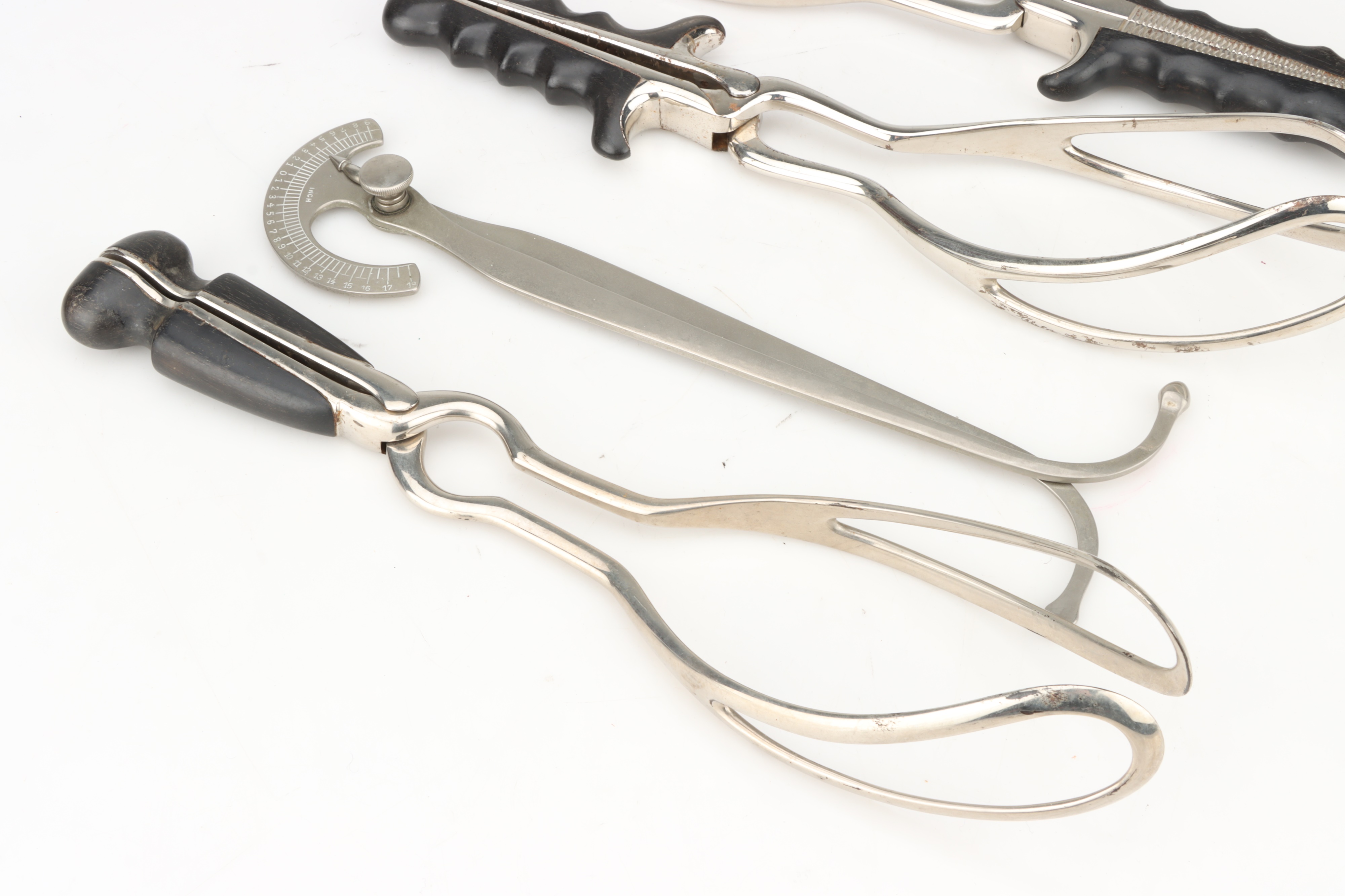 Surgical Instruments, Three Pairs of Antique Obstetric Forceps etc, - Image 3 of 3