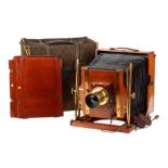 A Sanderson Full Plate Mahogany & Brass Field Camera,