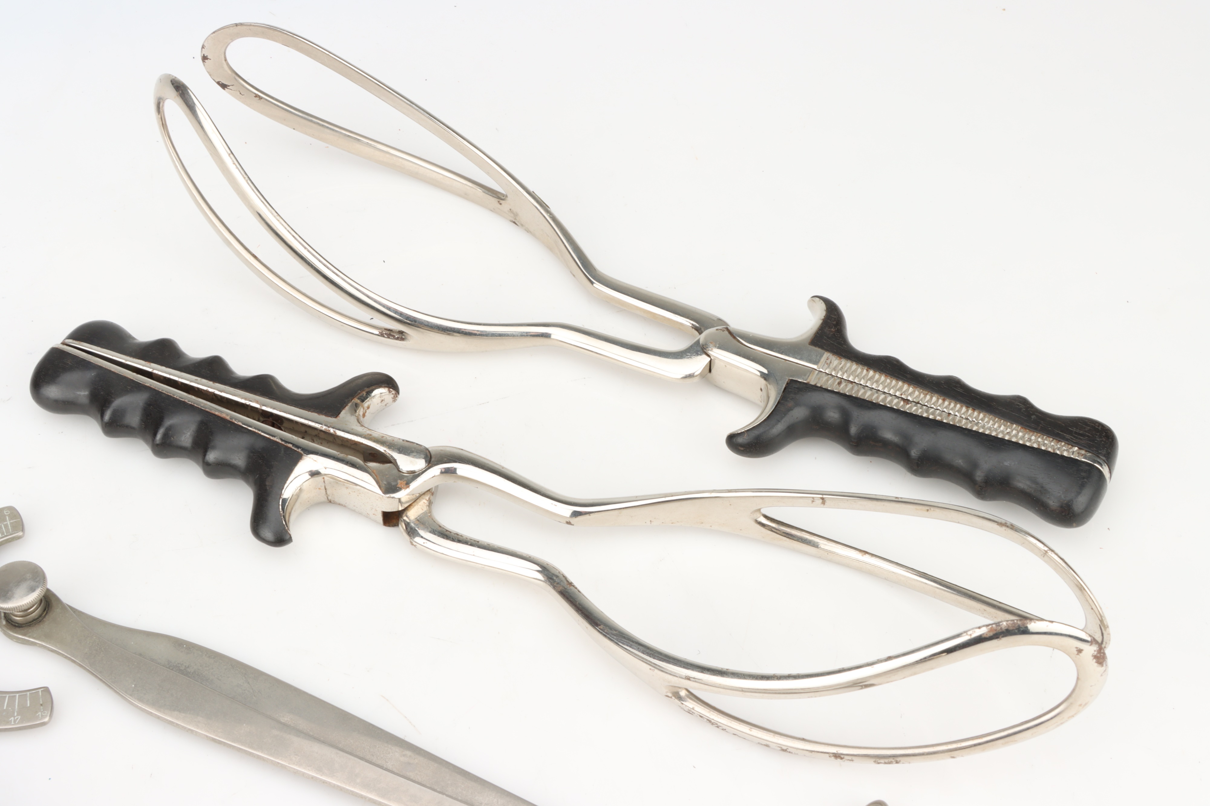 Surgical Instruments, Three Pairs of Antique Obstetric Forceps etc, - Image 2 of 3
