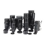 A Good Selection of Six Asahi Opt. Co. Pentax Telephoto Lenses,