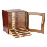 A Microscope Slide Cabinet and Slides,