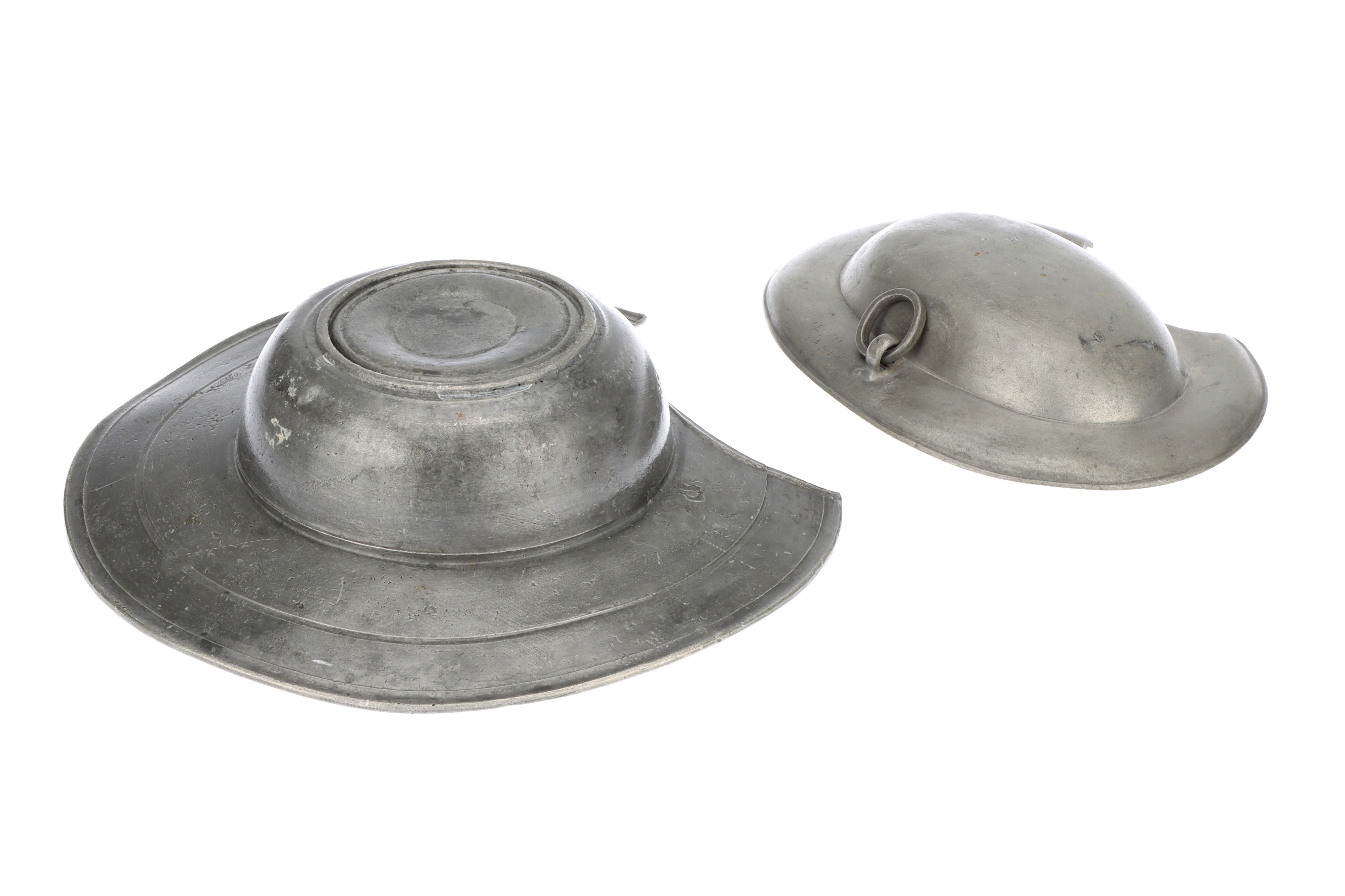 Two Pewter Barber's or Bleeding Bowls, - Image 2 of 5