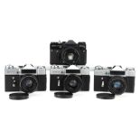 Four Zenit 35mm SLR Cameras,