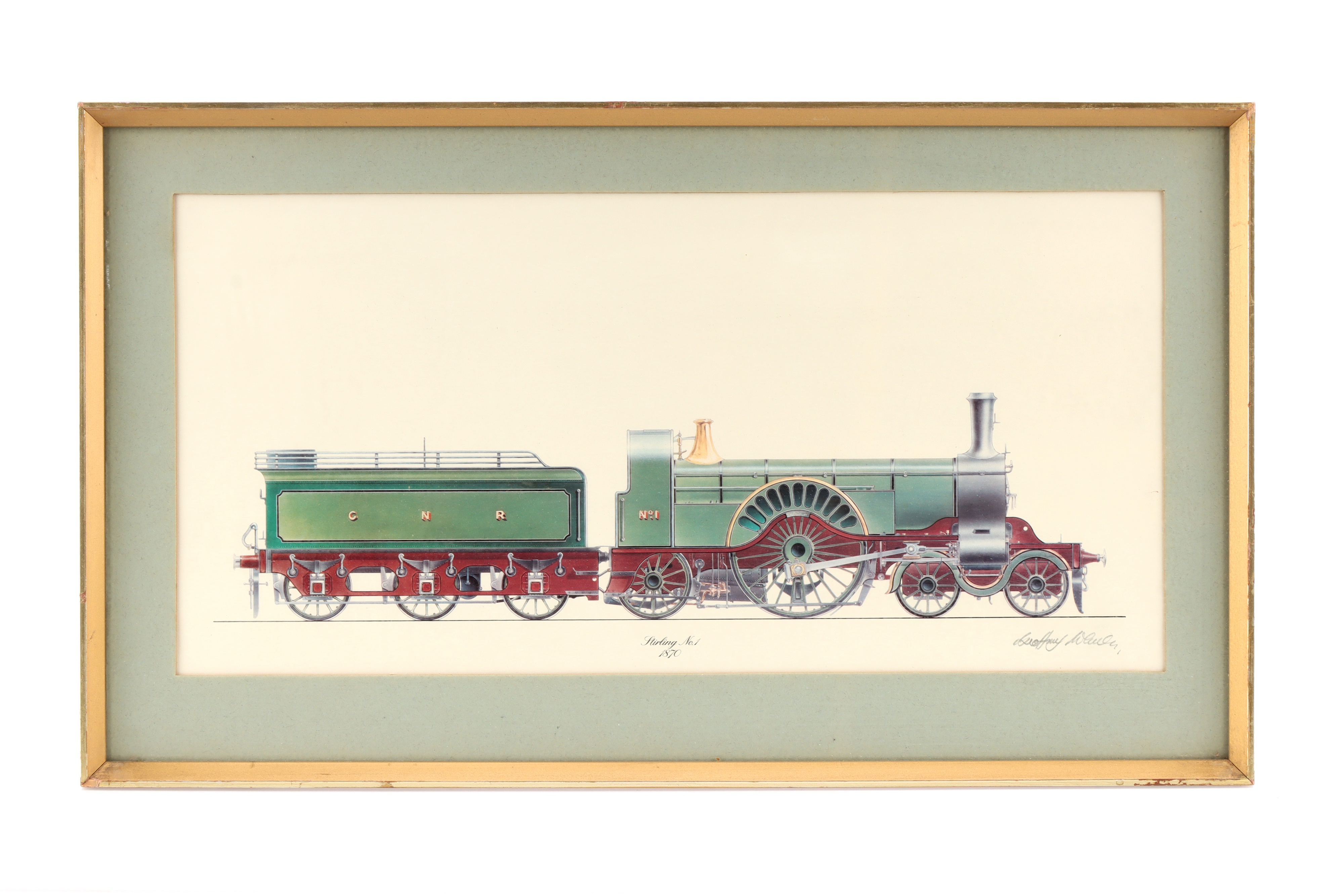 Four Signed Geoffrey Wheeler Locomotive Prints, - Image 3 of 6