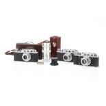 Three FED 35mm Rangefinder Cameras,
