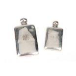 Two Victorian Silver Hip Flasks,