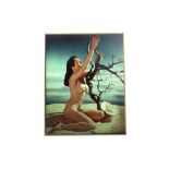 A Lenticular Photograph of a Nude Seated Lady,