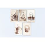 Five Carte de Visite Portrait Cards,