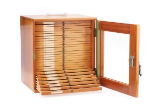 A Good Mahogany Microscope Slide Cabinet,