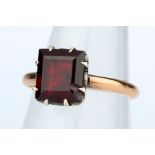 A Pincess Cut Ruby Solitaire Ring,