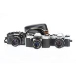 Three 35mm SLR Cameras,