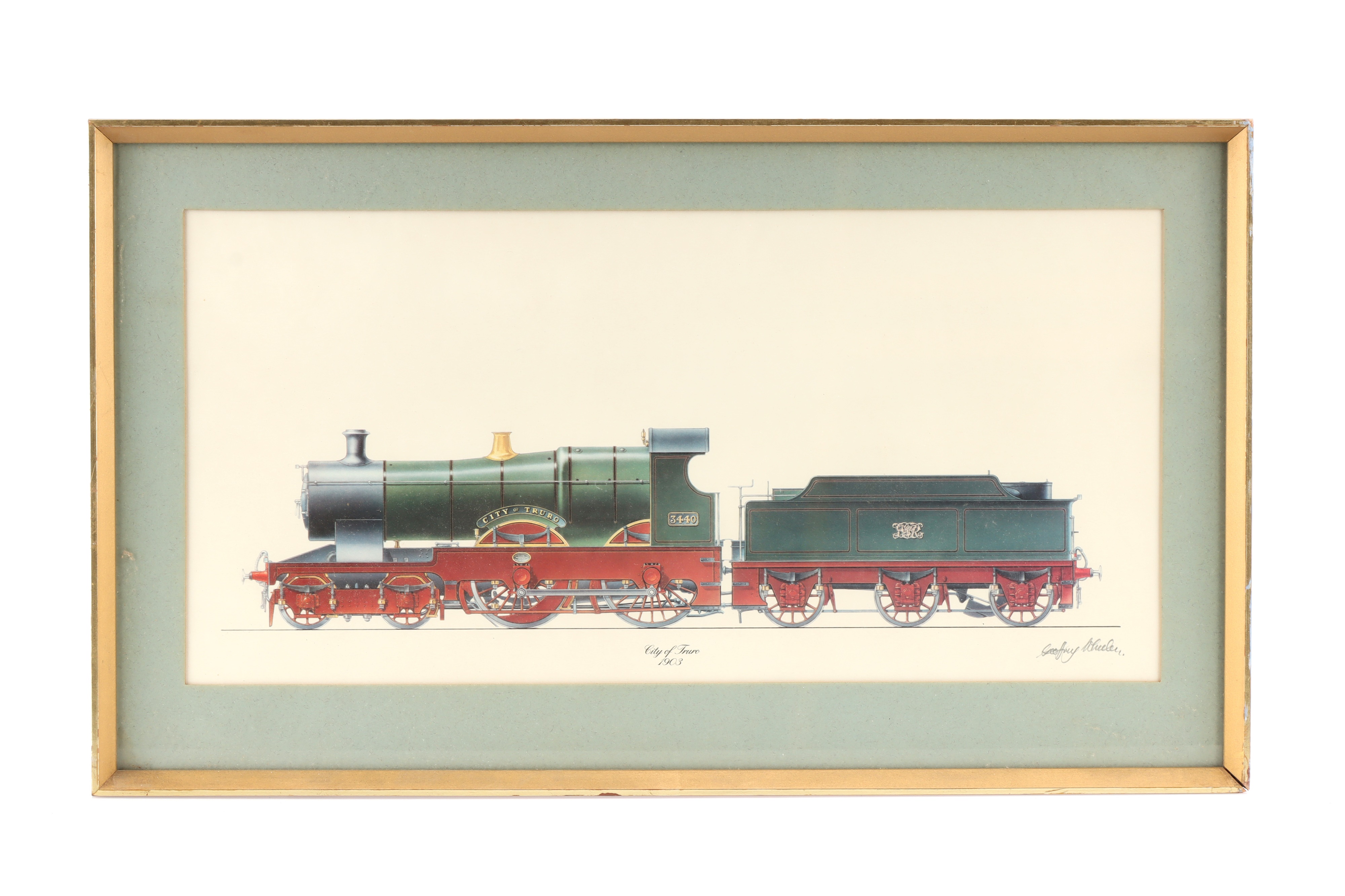 Four Signed Geoffrey Wheeler Locomotive Prints, - Image 2 of 6