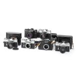 Ten Zenit 35mm SLR Cameras,