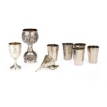 A small Group of Silver and Alloy Vessels,