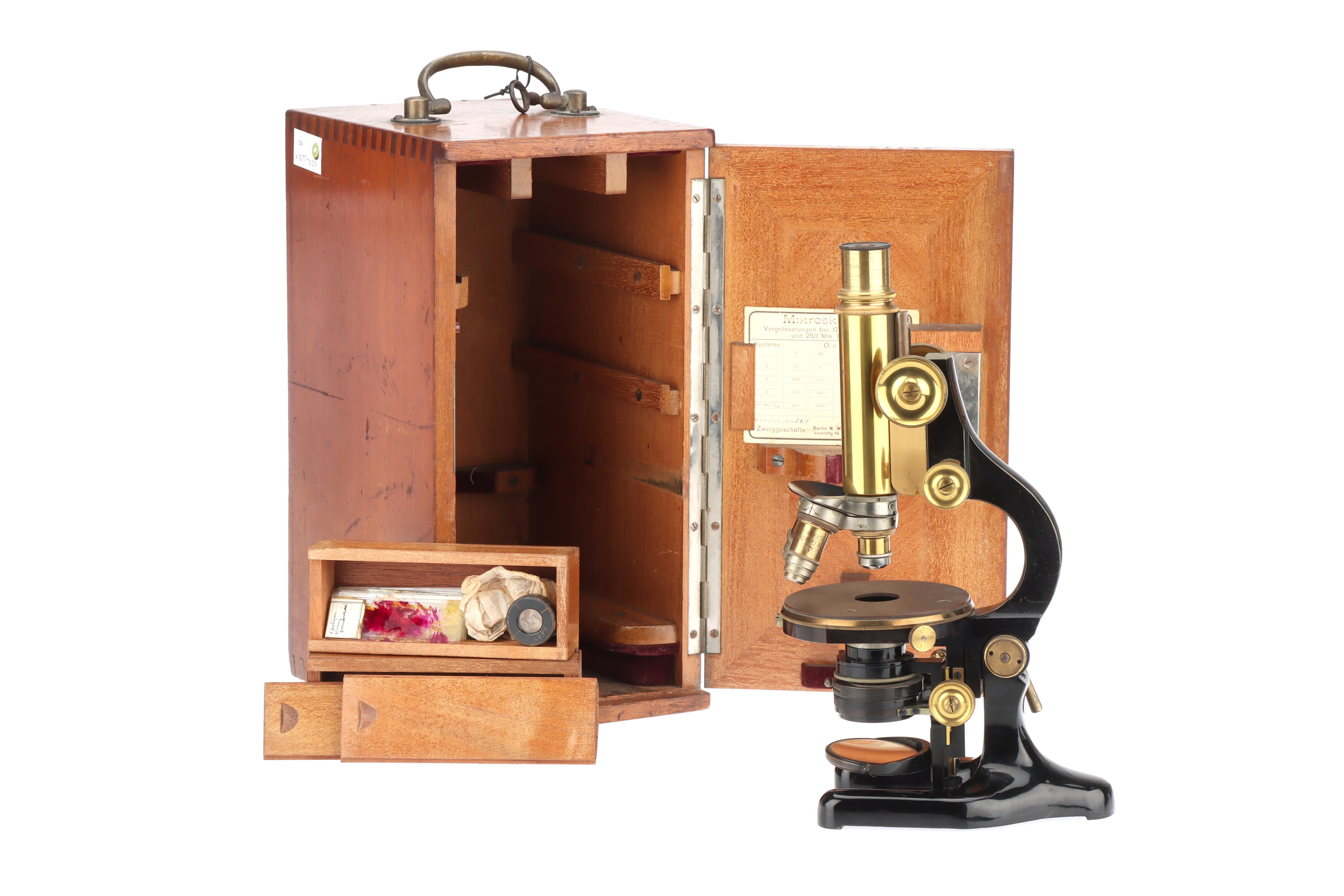 A Leitz Brass Microscope,