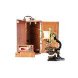 A Leitz Brass Microscope,