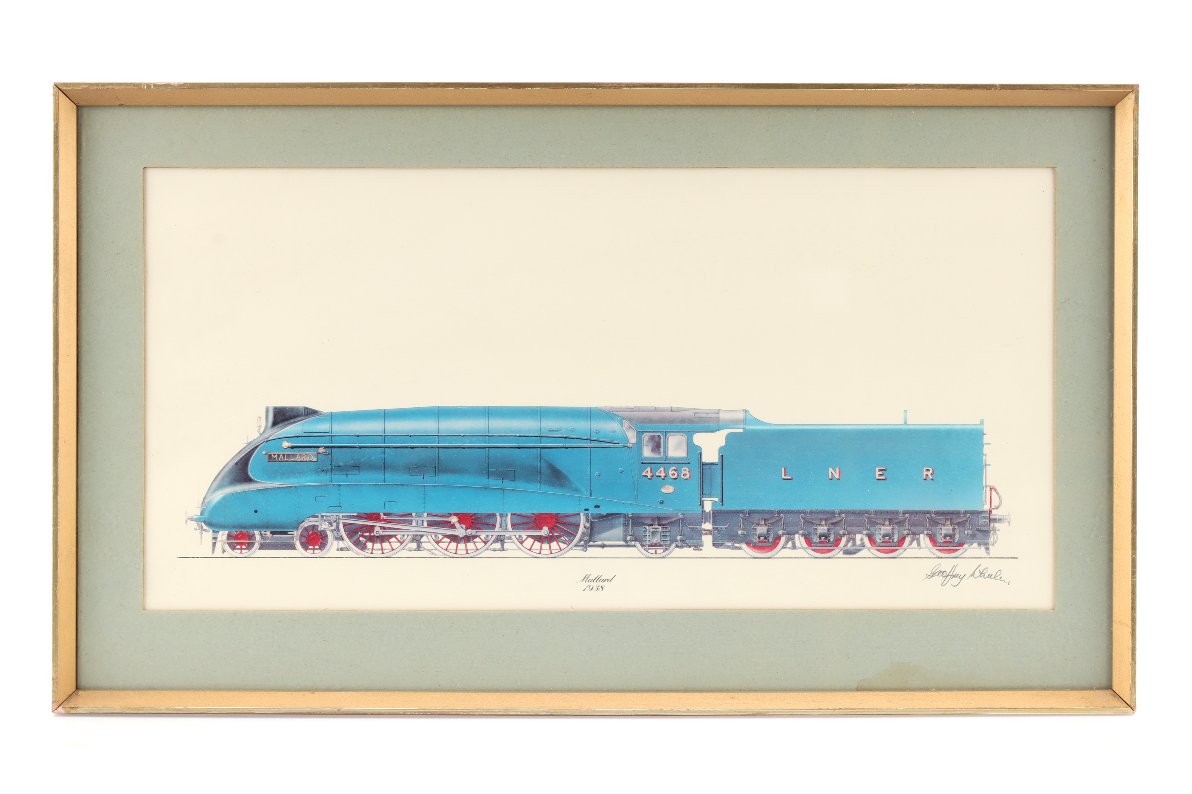 Four Signed Geoffrey Wheeler Locomotive Prints,