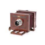An Early American Optical Co. Mahogany & Brass Camera,