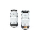 Two Leitz Elmar f/4 90mm Lenses,