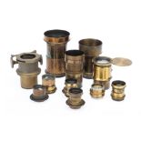 A Good Selection of Brass Camera Lenses,