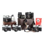 A Selection of Five Zenit 35mm SLR Cameras,