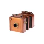 An Early Watson & Sons Mahogany & Brass Half Plate Studio Rail Camera,