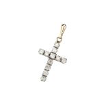 18 ct White Gold and Diamond Cross Pendant,