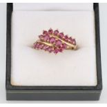 A 9 ct Gold Ruby Crossover Ring,
