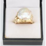 An 18 ct and Blister Pearl Designer Dress Ring,
