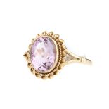 Amethyst Solitaire Ring,