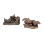 NIGHTINGALE, Hilary & Doug, Two Cold Cast Bronze Dioramas of British Wildlife,