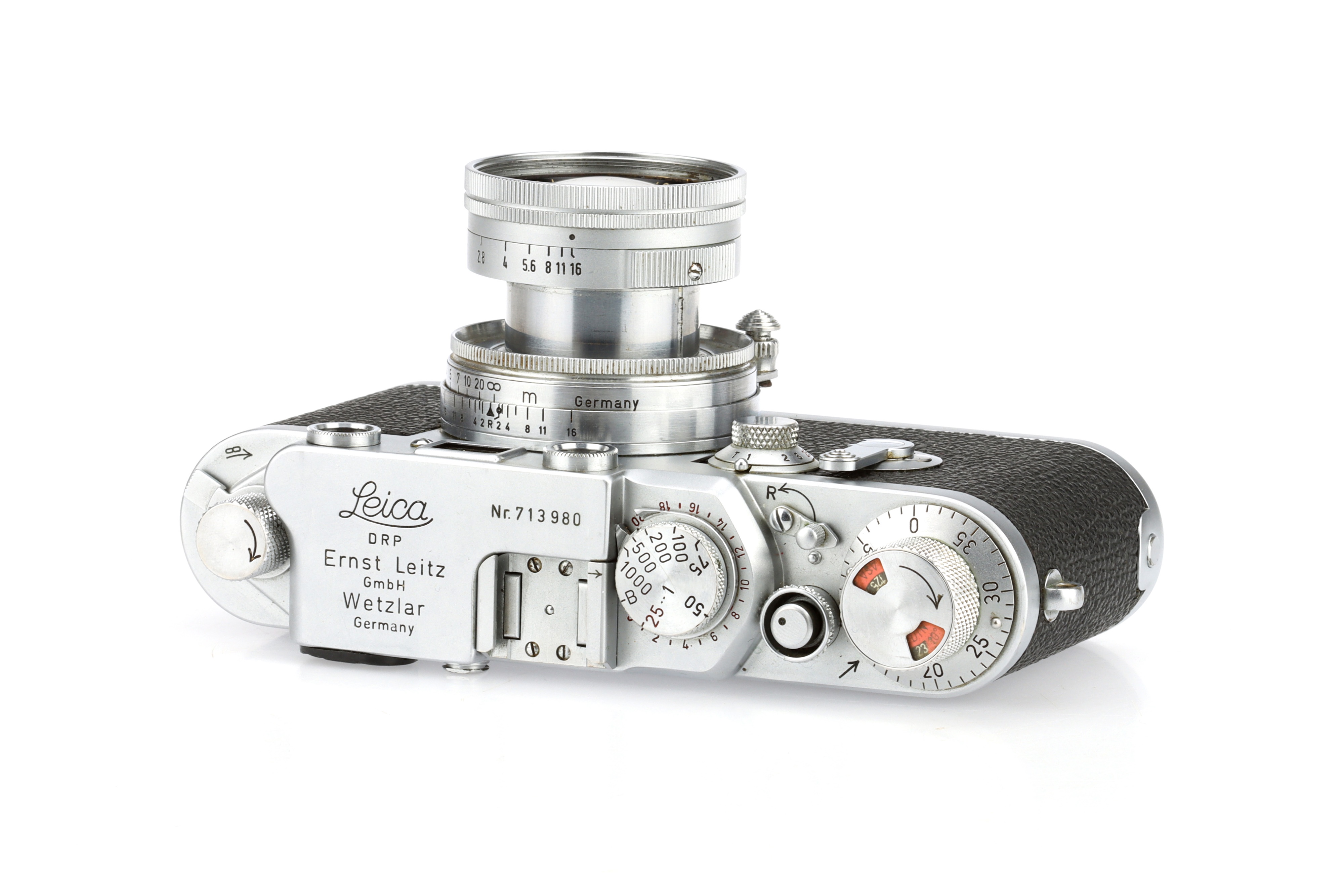 A Leitz Leica IIIf Red Dail Delay 35mm Rangefinder Camera, - Bild 3 aus 5