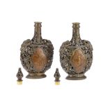 Pair of Late Victorian Aesthetics Bronze Candlesticks,