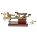 An Antique Geared Watchmaker's Lathe,