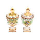 Two Antique Majolica Apothecary Jars,