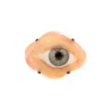 An Unusual Glass Eye with Glass Eyelids,