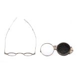 A Pair of Georgian Silver Spectacle and Magnifying Glass,